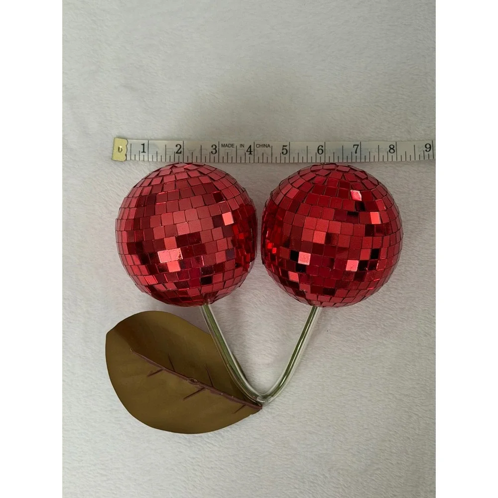 Cherry Disco Ball Art Red Hanging Retro Reflective Mirror Decoration 8